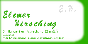 elemer wirsching business card